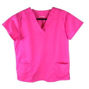 Scrubs Women's Pink Scrub Top Size Medium Medical Nursing